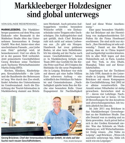 Presseartikel in der Leipziger Volkszeitung aus dem August 2019 zu i&d